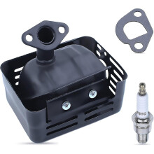 Exhaust Muffler Kit compatible with Honda Gx200 Gx160 Gx120 Gx140, Adefol Exhaust With Pipe + Gasket + Spark Plu