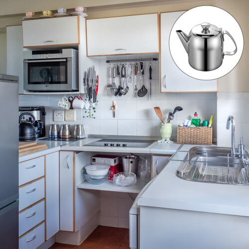 Stainless Steel Tea Pot Silver 1 Piece 2