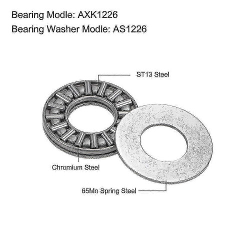 4pcs Axk1226 Thrust Needle Roller Bearings With Washers (bore 12mm, Od 26mm, Width 2mm) 1