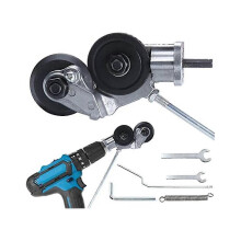 Drill-Powered 3-in-1 Metal Cutter compatible with Sheet Plate Shears & Nibbler Attachment