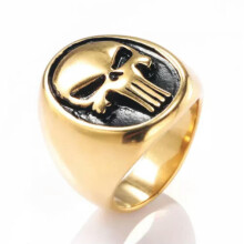 Punisher Skull Ring Stainless Steel Size 7-13