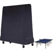 Waterproof Outdoor Table Tennis Cover, Heavy-Duty Polyester with Rope Lock, Black