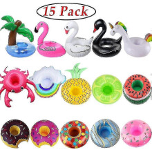 15-Pack Inflatable Flamingo Drink Holders compatible with Pool Party
