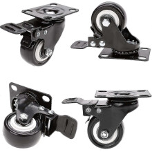 Heavy Duty 4" Swivel Castors with Brake 50mm Rubber Wheels compatible with Furniture 400kg Capacity Black
