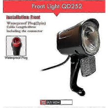 LED Headlight compatible with Electric Bikes and E-scooters with Waterproof Connector