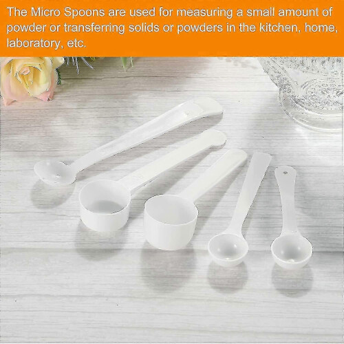 50Pcs 1 Gram Plastic Round Bottom Micro Measuring Spoons 1