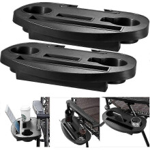 2 Clip-On Side Table Trays compatible with Zero Gravity Sun Loungers/Camping Chairs - Outdoor Garden Beach Storage A