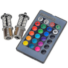2x 1156 BA15S P21W 382 27SMD RGB LED Car Bulbs compatible with Reverse Brake DRL Fog Light