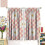 Floral Curtains Retro Chamomile Pattern Pink White Grid 3