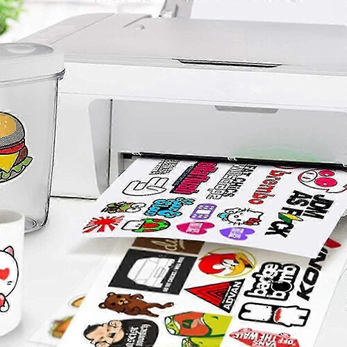 100pcs Printable Sticker Paper - Vinyl Waterproof Sheets compatible with Inkjet 1