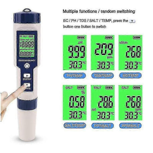 Pool Water Salt Tester with High Precision, 5 in 1 Tool 1