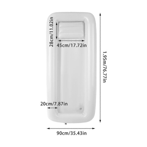Foldable inflatable bathtub compatible with elderly 195x90cm shower bed 1