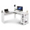 MONDEER L-shaped Computer Desk White Corner Table Workstation Office Study Shelf 1