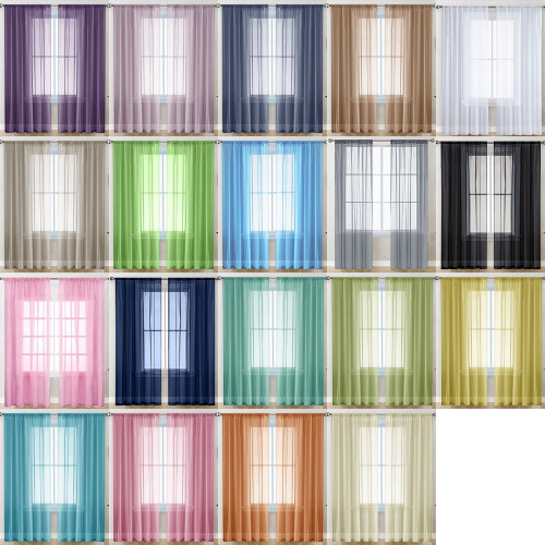 Lightweight Brown Curtains 100x250cm Polyester Rod Pocket 1 2