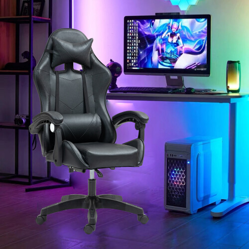 B Grade Gaming Chair Massage Ergonomic PC Computer Chair Height Adjustable Black