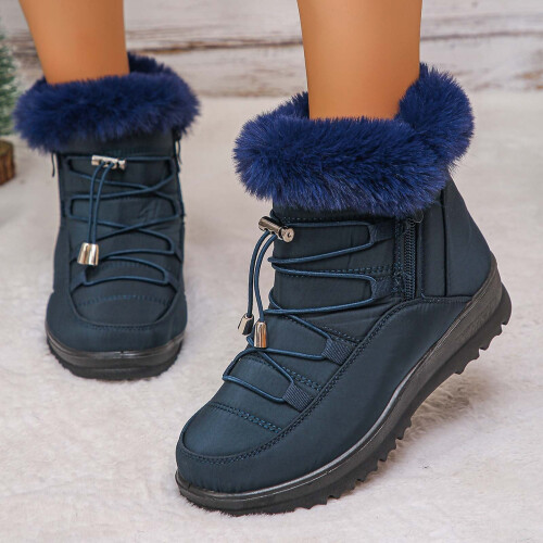 Women's Winter Snow Boots Navy Size 7 1