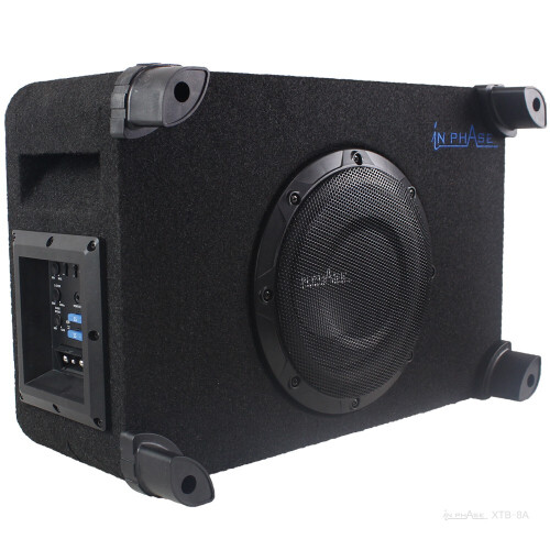 In Phase XTB-8A 8" Active Subwoofer 600W Powered Bass Box Amp + Remote & Quick 2