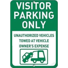 Visitor Parking Only Metal Sign Aluminum 16x12 inches