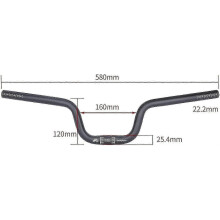 Extra long riser bar compatible with MTB, lightweight downhill handlebar 25.4mm