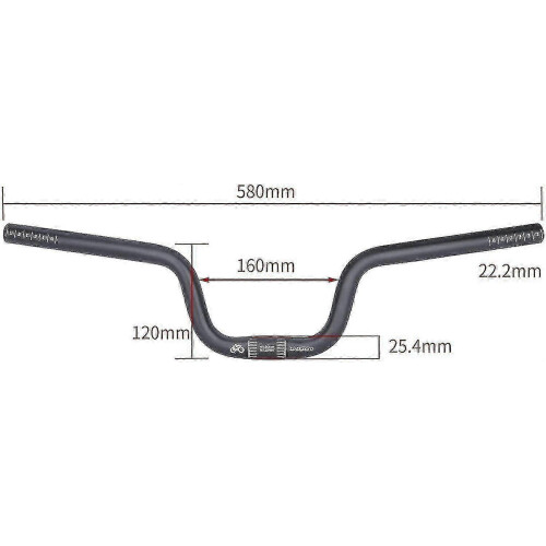 Extra long riser bar compatible with MTB, lightweight downhill handlebar 25.4mm