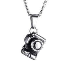 Men's Stainless Steel Camera Pendant Necklace Silver