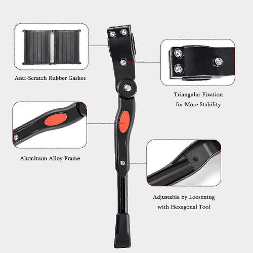 Side stand compatible with Cube Stereo Hybrid 140 HPC PRO 625, stable bicycle parking support 2