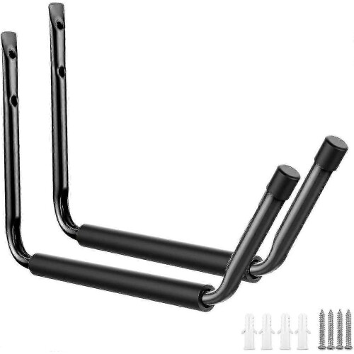 Heavy duty canoe rack compatible with wall mount storage (black)