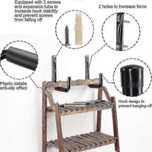 Heavy duty canoe rack compatible with wall mount storage (black) 2