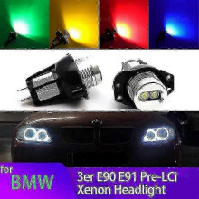 Angel eyes bulbs compatible with BMW E90 E91 2005-2008, 20W multi-color LED