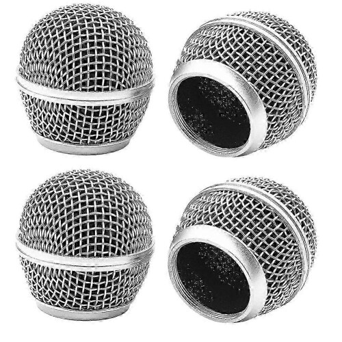 4 Pack SM58 Microphone Head Replacement Standard Size Grille Mic Replacement with Foam
