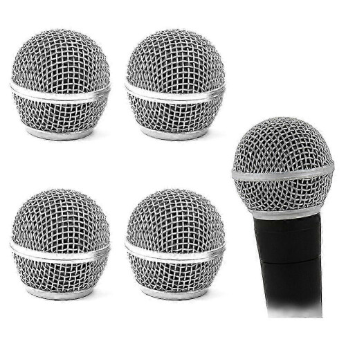 4 Pack SM58 Microphone Head Replacement Standard Size Grille Mic Replacement with Foam 2