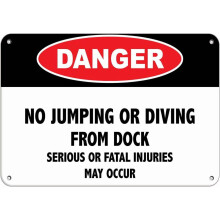 Aluminum Horizontal Danger Sign No Jumping Diving