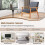 Mid-Century Modern Accent stol, linned polstring, gummitræ stel 3