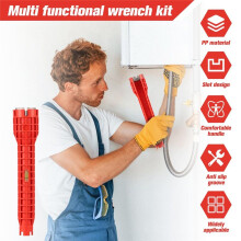 Faucet and Sink Wrench, 14 in 1 Faucet and Sink Installer Tool, Sink Drain Wrench Plumbing Tool, Pipe Wrench