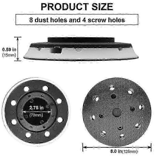 125mm sanding pad compatible with Festool, durable soft 8-hole design 1