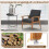 Mid-Century Modern Accent stol, linned polstring, gummitræ stel 4