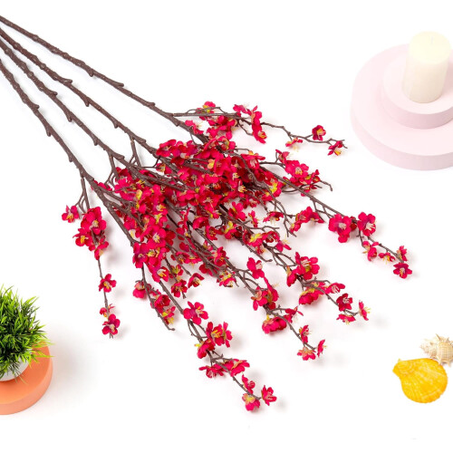 Artificial Wintersweet Bouquet Dark Pink 4-Pack 27 Inch 2