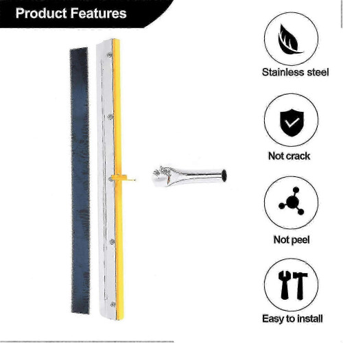 Stainless Steel Notched Squeegee compatible with Epoxy Floor Coating Tools 1
