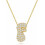Bubble Letter Necklace 18K Gold Plated Initial Pendant 1