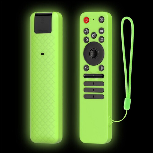 Silicone Protective Case with Lanyard Shockproof Soft Shell Protector Sleeve for  MR25GA Remote Control Green 2
