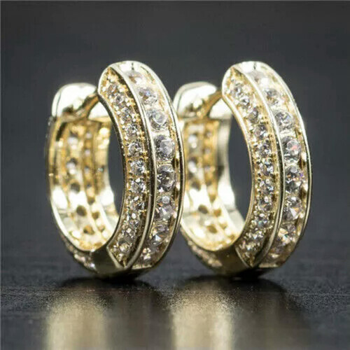 925 Silver Cross CZ Hoop Drop Earrings 2