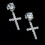 925 Silver Cross CZ Hoop Drop Earrings 1