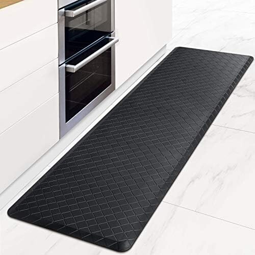 Kitchen Mat Cushioned Anti-Fatigue 17.3" x 60" Black