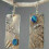 Boho Drop Earrings 925 Silver Turquoise Tourmaline A Pair 1