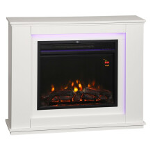 2000W 6824 BTU Faux Flame Fireplace - White