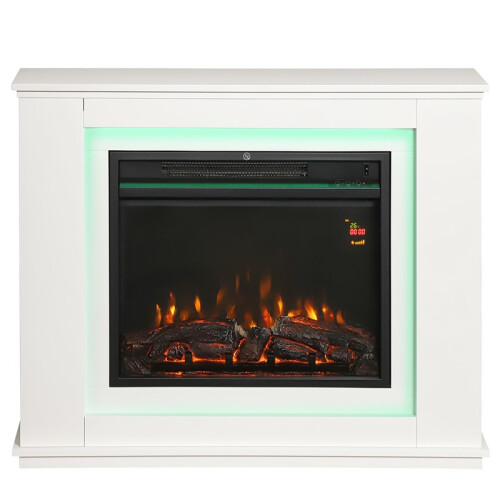 2000W 6824 BTU Faux Flame Fireplace - White 1