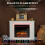 2000W 6824 BTU Faux Flame Fireplace - White 6