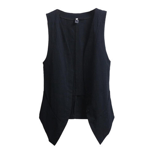 Women's Linen Sleeveless Vest Top Spring Summer Tunic Plus