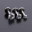 Stainless Steel Tragus Stud Helix Earring Black 1.2x8x2mm 4