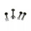 Stainless Steel Tragus Stud Helix Earring Black 1.2x8x2mm 8